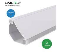 ENER-J Pack of 2 Gypsum LED Cove Light 45 Degree Corner Aluminum Profile 2 Me in White ENER-J White