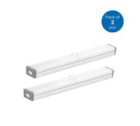 ENER-J Pack of 2 Rechargeable Motion Sensor Cabinet Lights, 10 LED with 2 Switch Modes, USB Charging, for Kitchen Wardrobe Closet