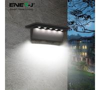 ENER-J Pack of 2 Solar Deck Fence Light 5 LEDs Solar Poly silicon 2V 1W Ni MH in Black ENER-J Black