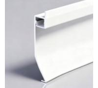 ENER-J Pack of 4 Aluminium Skirting Profile Flat Stepped 80mm 2m Length in White ENER-J White