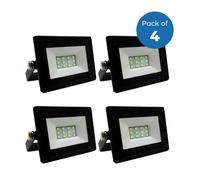 ENER-J Pack of 4 Floodlight Led SMD Slim 10W 2 Yrs Warranty | Pack of 4 - 3000K