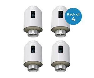 ENER-J Pack of 4, Wifi Smart thermostatic radiator valve with screen in White | Size: 1040mm x 1190mm ENER-J White 1040mm x 1190mm