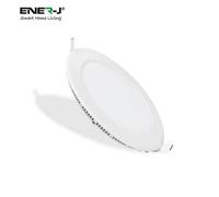 Ener-J Recessed Round Led Mini Panel 12W 6000K Cool White 175mm Ceiling Light 160mm Cut-Out White