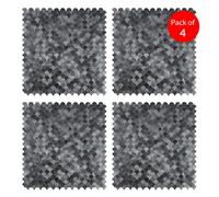 ENER-J Reflective Scallop-Pattern Peel & Stick Aluminum Tile, Size: 295 x 300 x 4 mm (Pack of 4)