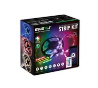 ENER-J RGB+CCT Smart WiFi LED Strip Kit, 90 LEDs/Mtr LED Strip, WiFi Controller + IR Controller, 2A Adapter with UK Fused Plug ENER-J White 25 cm diameter x 19 cm high