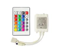 ENER-J RGB LED Strip Controller with 24-Button Remote - Easily Switch Colors and Modes on T483