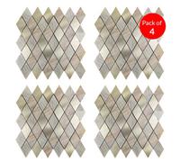 Ener-J Rose Gold Slate Diamond Pattern Peel And Stick Aluminum Tile Size:295 X 295 X 4.5 mm (Pack Of 4)