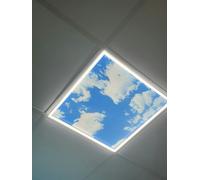 ENER-J Set of 2, 40W SKY LED 60x60cms Backlit Ceiling Panels with Frame LED lights and 2 x Foldable Screwless Mounting Frames