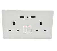 ENER-J SHA5215 socket-outlet 2 x Type G + 2 x USB A White