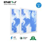 Ener-J Sky Cloud 2D Led Backlit Panel With Borderline Led 60X60Cm White 40W 2 Pack
