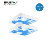 ENER-J SKY Cloud 2D with Borderline LED Backlit 60x60cms 40W 2pcs pack in White | Size: 60x60 cm ENER-J White 60x60 cm