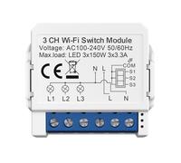 ENER-J Smart Home WiFi & BLE 3 Gang Light Switch Module in White | Size: 1000mm x 1000mm ENER-J White 1000mm x 1000mm