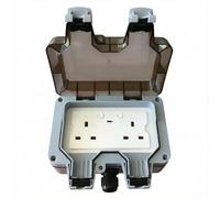 ENER-J Smart Outdoor WiFi Socket - 13A Waterproof Double Wall Outlet with 2.1A USB Port - Alexa & Google Home Compatible, IP55 Weatherproof Garden Power, Timer & App Control, 2 Gang No Hub Required