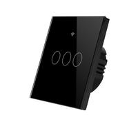 ENER-J Smart Touch Switch (Black) 3 Gang without Neutral Wire. Only Live.(with adapter) in White ENER-J White