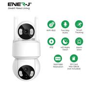 Ener-J Smart Wi-Fi Dual Lens Outdoor Dome Ip Camera White Ip65 30M Colour Night Vision Two Way Audio
