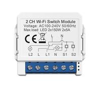 ENER-J Smart WiFi 2CH Switch Module, Converts Existing Switch to App & Voice Control, Works with Alexa & Google Assistant