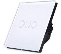 ENER-J Smart WiFi 3 Gang Touch Light Switch No Neutral Wire Required White 1 Way Wall Switch Works with Alexa Google Home App Control Remote Access No Hub Needed Includes Mini Adapter