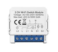 Ener-J Smart Wifi+Ble 2Ch Light Switch Module (Max 2 X 150W). On/off Switch