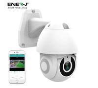 ENER-J Smart WiFi Outdoor Dome Security Camera 2K 3MP Pan-Tilt with Night Vision & 2-Way Audio - White ENER-J White