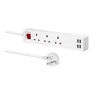 ENER-J Smart WiFi Power Extension Lead, 3 AC Outlets & 4 USB Ports, App Remote Control, Alexa & Google Assistant Compatible