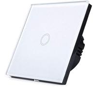 ENER-J Smart WiFi Touch Light Switch 1 Gang No Neutral Wire Required White Glass Panel 1-Way Retrofit Design Works with Alexa & Google Home App Remote Control 100W Max Load