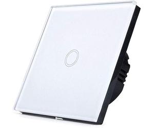 ENER-J Smart WiFi Touch Light Switch 1 Gang No Neutral Wire Required White Glass Panel 1-Way Retrofit Design Works with Alexa & Google Home App Remote Control 100W Max Load