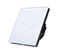 Ener-J Smart Wifi Touch Light Switch 2 Gang No Neutral White Glass 1500W Home Control