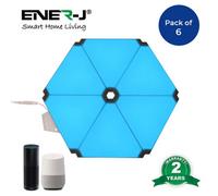 Ener-J Smart Wifi Triangle Wall Light 6 Pack Led Panels With Remote Control