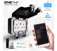 Ener-J Smart Wifi Weatherproof 13A Twin Wall Sockets With 1 Usb Por