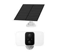 ENER-J Smart Wireless Floodlight Camera with Solar Panel in White ENER-J White