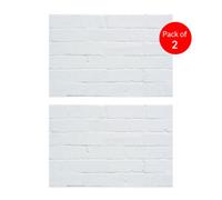 Ener-J Soft And Flexible White Pu Panel Stylish Faux Brick Texture Size:1200 X 600 X 3 mm (Pack Of 2)