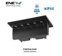 Ener-J Solar Decking Lights Pack Of 2 Led Step Lights Dual Colour 6000K 3000K Black 0.5W