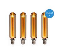 Ener-J T45 Led Filament Tube Bulb Pack Of 4 E27 3W 2000K Amber