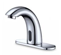 ENER-J Touchless Waterfall Basin Mixer Tap 60cm Stainless Steel in Metallic Silver ENER-J Metallic Silver