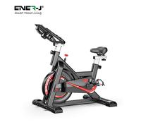 ENER-J Ultra-Quiet Indoor Exercise Bike 6kg Flywheel Adjustable Resistance in Black ENER-J Black