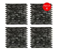 ENER-J Urban Alloy Pattern Peel & Stick Aluminum Tile Size 300 x 300 x 4 mm (Pack of 4) in Metallics ENER-J Metallics