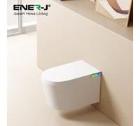 Ener-J Wall Hung Smart Bidet Toilet - Auto Lid & Heated Seat White