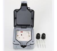 ENER-J Waterproof 13A Single BS Socket with Switch - Single Pack