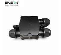 Ener-J Waterproof Inline Ip68 Cable Splitter Junction Box Cable Connector 3 Way Black (2 Pcs Pack)