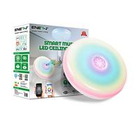 ENER-J Wi-Fi Ceiling Lights 24W, RGB+W+WW, Dimmable with Bluetooth Speaker in White | Size: 25 cm diameter x 19 cm high ENER-J White 25 cm diameter x 19 cm high