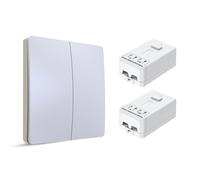 ENER-J Women's 2 Gang Wireless Kinetic Switch & Two 500W RF Receivers White in Light Beige | Size: 1040mm x 1190mm ENER-J Light Beige 1040mm x 1190mm