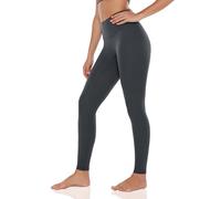 ENERBLOOM Womens Yoga Leggings Workout Tights Pants 25"/28" High Waisted No Front Seam Tummy Control Cream Feeling, Light Grey 28", XS