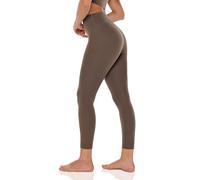 ENERBLOOM Womens Yoga Leggings Workout Tights Pants 25"/28" High Waisted No Front Seam Tummy Control Cream Feeling, Coffee 25", M