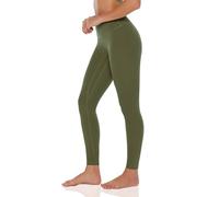 ENERBLOOM Workout Yoga Exercise Leggings for Women High Waisted Compression Pants 28'' Cream Feeling Tight No Front Seam Full Length, Olive Green, S