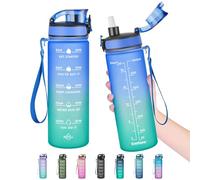 Enerbone 24 oz Water Bottle, Leakproof BPA & Toxic Free, Motivational Water Bottle with Times to Drink and Straw, Fitness Sports Water Bottle with Strap for Office, Gym, Outdoor Sports