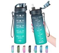 Enerbone 24 oz Water Bottle, Leakproof BPA & Toxic Free, Motivational Water Bottle with Times to Drink and Straw, Fitness Sports Water Bottle with Strap for Office, Gym, Outdoor Sports