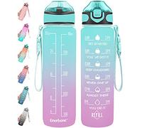 Enerbone 32 oz Drinking Water Bottle with Times to Drink and Straw, Motivational with Carrying Strap, Leakproof BPA & Toxic Free, Ensure You Drink Enough Water for Fitness Gym Outdoor