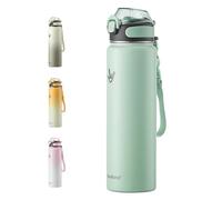Enerbone 32 oz Insulated Water Bottle, Stainless Steel Bottle with Carrying Strap, Double-Wall Vacuum Insulation Design, Leakproof Sports Bottle with Straw, Keep Drinks Cold or Hot for Hours