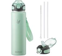 Enerbone 32 oz Insulated Water Bottle, Stainless Steel Bottle with Carrying Strap, Double-Wall Vacuum Insulation Design, Leakproof Sports Bottle with Straw, Keep Drinks Cold or Hot for Hours
