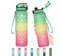 Enerbone 32 oz Water Bottle, Leakproof BPA & Toxic Free, Motivational Water Bottle with Times to Drink and Straw, Fitness Sports Water Bottle with Strap for Office, Gym, Outdoor Sports